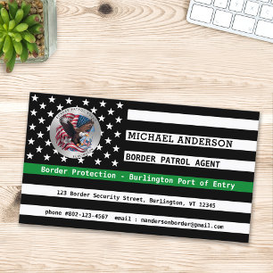 Custom Federal Law Enforcement Thin Green Line Business Card