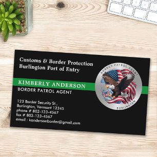 Custom Federal Military Border Patrol Agent Logo Business Card