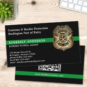 Custom Federal Military Border Patrol QR Code Business Card