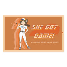 Custom Female Baseball Player Sticker