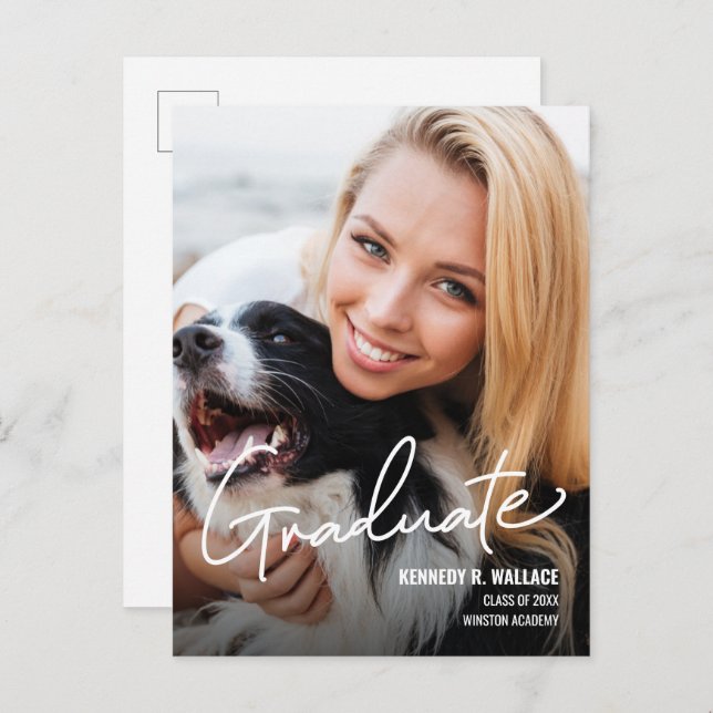 Custom Female Graduate Photo Template School (Front/Back)