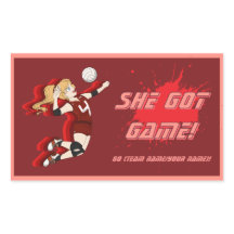 Custom Female Volleyball Player Sticker