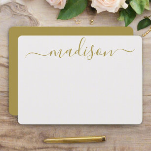 Custom Feminine Gold Typography Script Name  Card