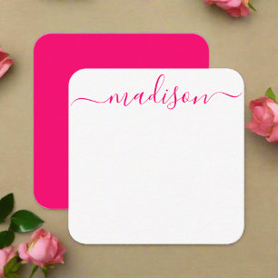 Custom Feminine Pink Typography Name Script Card