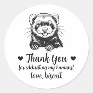 Custom Ferret Wedding Favour Stickers