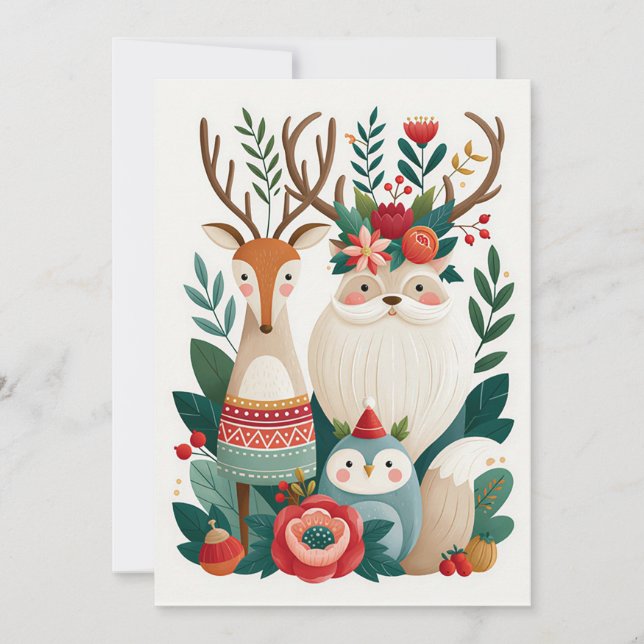 Custom festive and cute Christmas Greeting Card (Front)