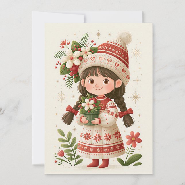 Custom festive and cute Christmas Greeting Card (Front)