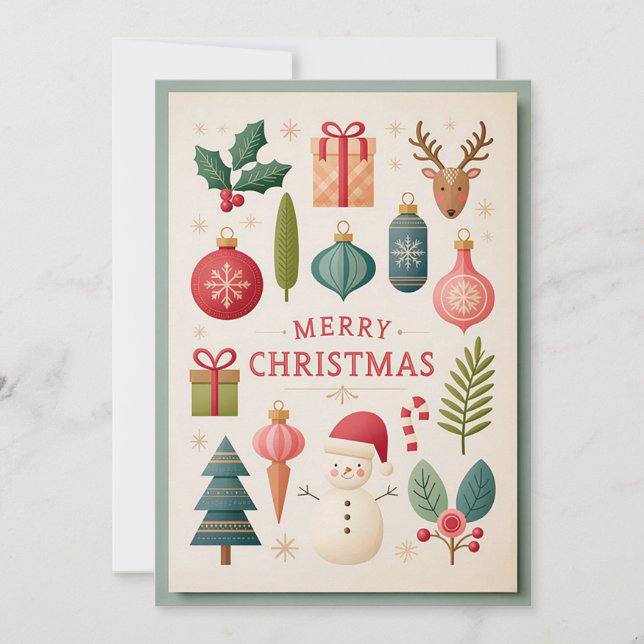 Custom festive and cute Christmas Greeting Card (Front)