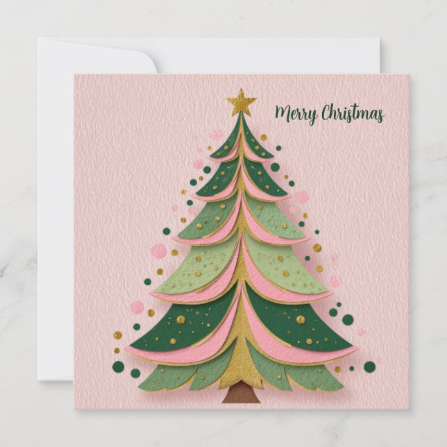 Custom festive Christmas Tree Greeting Card (Front)