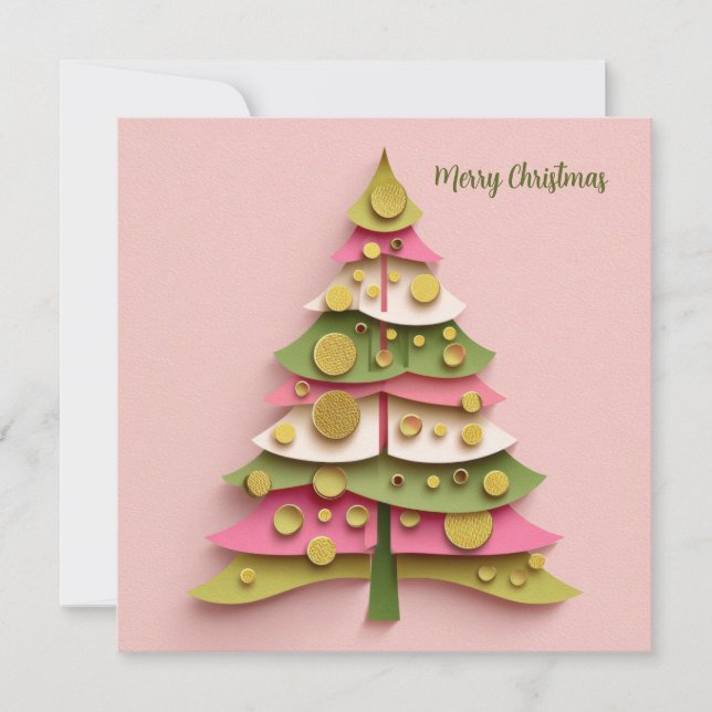 Custom festive Christmas Tree Greeting Card (Front)