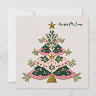 Custom festive Christmas Tree Greeting Card