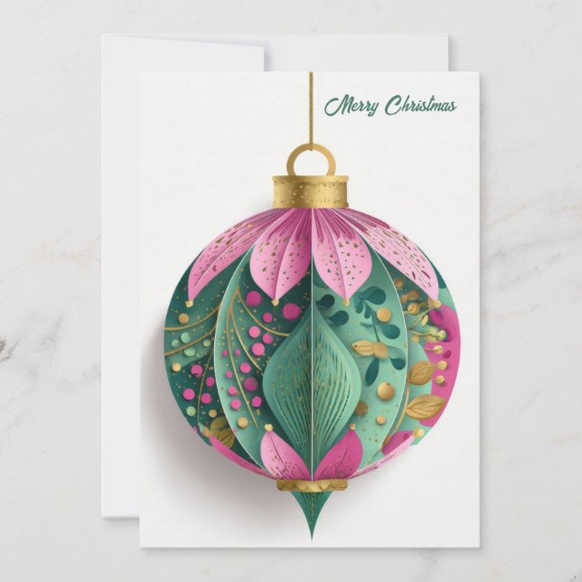 Custom festive Christmas Tree Greeting Holiday Card (Front)