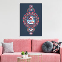 Custom Festive Kawaii Fox Ornamental Mandala