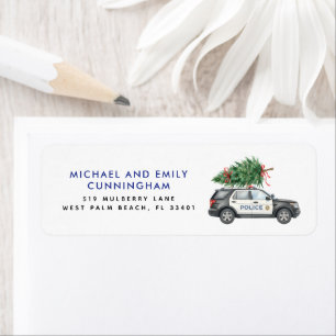 Custom Festive Police Officer Car Christmas Tree
