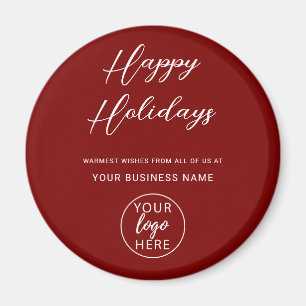 Custom Festive Red Business Logo Magnet