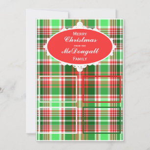 Custom Festive Red Green Christmas Photo Card