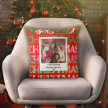 Custom Festive Red Green Christmas Photo
