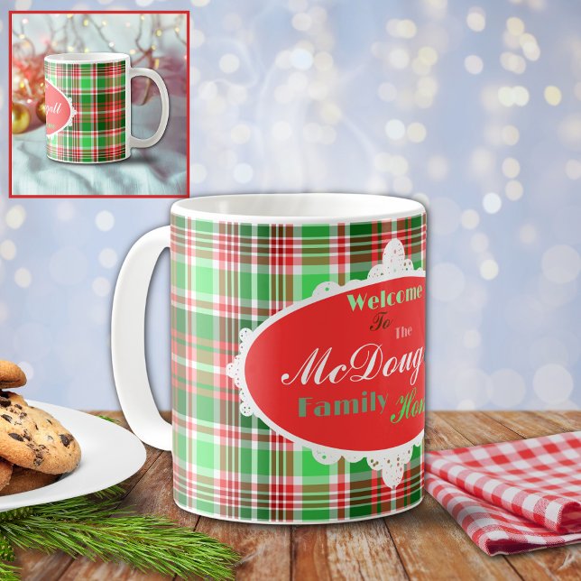 Custom Festive Red Green White Christmas Holiday Coffee Mug (Creator Uploaded)