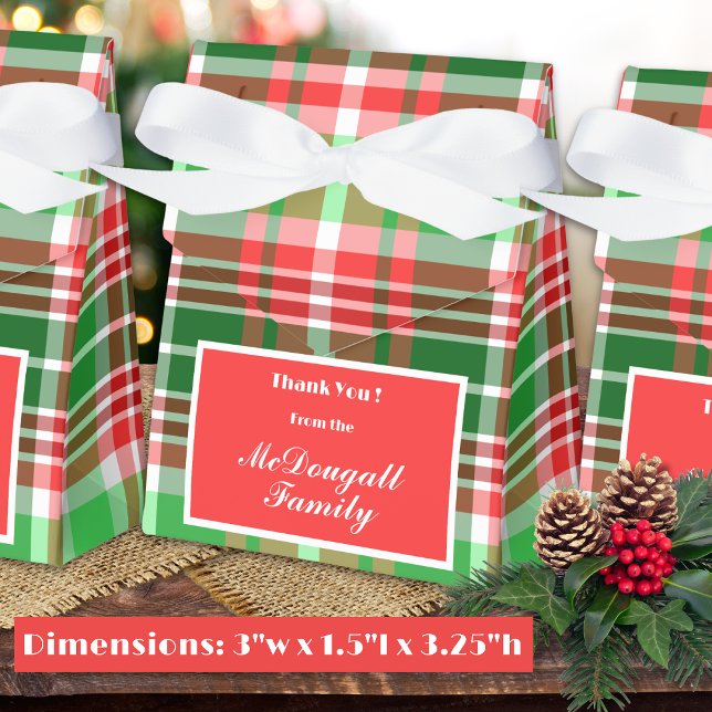 Custom Festive Red Green White Christmas Holiday Favour Box (Creator Uploaded)