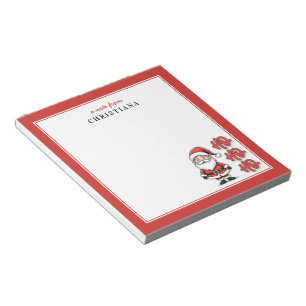 Custom Festive Santa Claus Ho Ho Ho Christmas Notepad