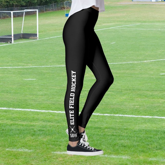 Custom Field Hockey Leggings Team Name Monogram (Creator Uploaded)