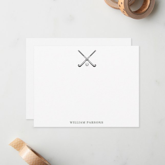 Custom Field Hockey Note Card (Front/Back In Situ)