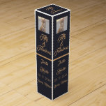 Custom Fifty & Fabulous Gold Name Wine Gift Box<br><div class="desc">You can customise your bottle with this beautiful wine box. Just as special as the gift for a loved one,  you can customise this wine box with your own design and photos. Easy fully customisable wine box design.</div>