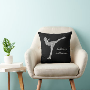 Custom Figure Skating Ice Skating Silver Shimmer Cushion