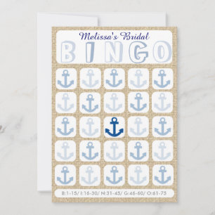 Custom fill it in bridal bingo anchor game card