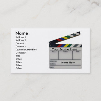Custom Film slate clapboard movie business card