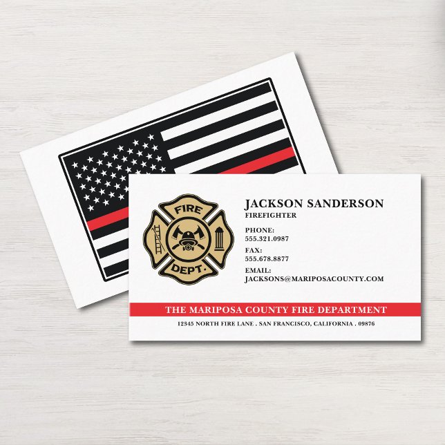Custom Fire Department Firefighter Fireman Logo Business Card (Custom Fire Department Firefighter Fireman Logo Business Card)