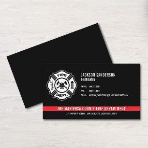 Custom Fire Department Firefighter Flag Logo Business Card