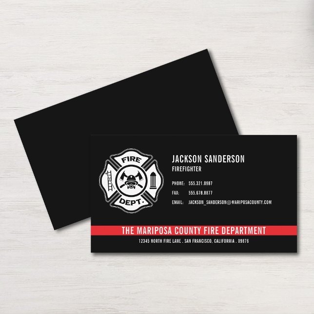 Custom Fire Department Firefighter Flag Logo Business Card (Custom Fire Department Firefighter Flag Logo Business Card)