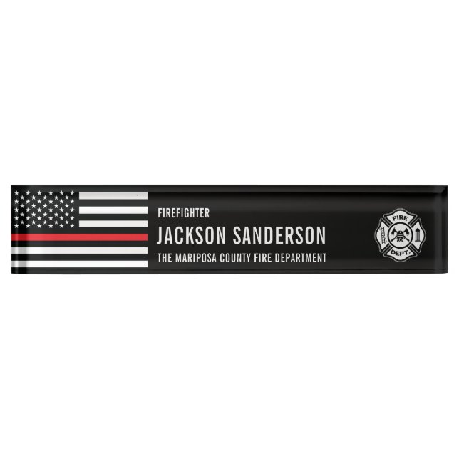 Custom Fire Department Firefighter Nameplate (Front)