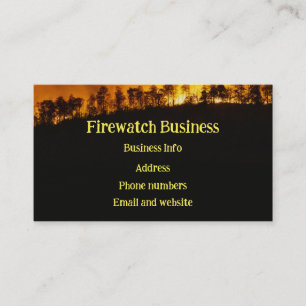 Custom Fire Fighting Firewatch Protection Business Card