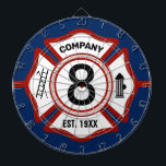 Custom Fire Station Number | Dartboard<br><div class="desc">Spruce up your Firestation and help the fireman inside relax with this custom dartboard featuring your fire station number and the date it was established.</div>