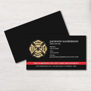 Custom Firefighter Fire Department Fireman Logo Business Card