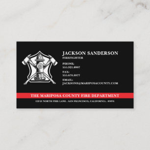 Custom Firefighter Fire Department Logo Business Card