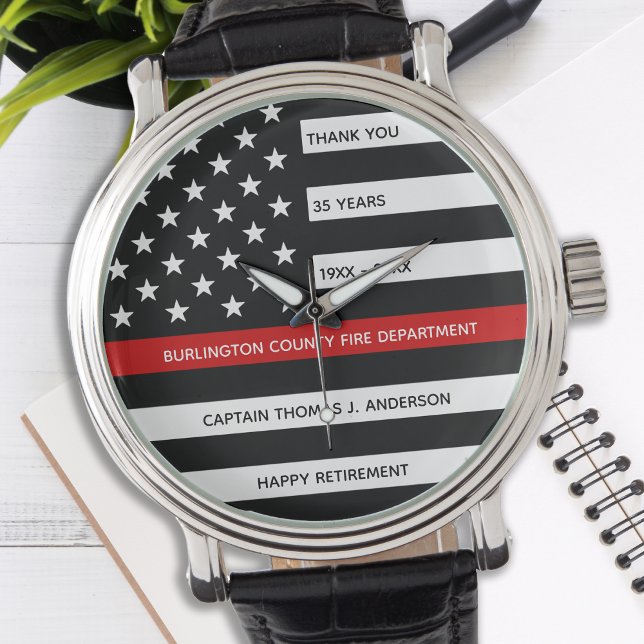 Custom Firefighter Fire Service Fireman Retirement Watch (Creator Uploaded)
