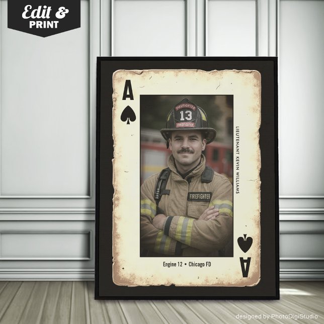 Custom Firefighter Gift Wall Art, Ace of Spades Poster (Custom Firefighter Gift Wall Art, Ace of Spades Poster)