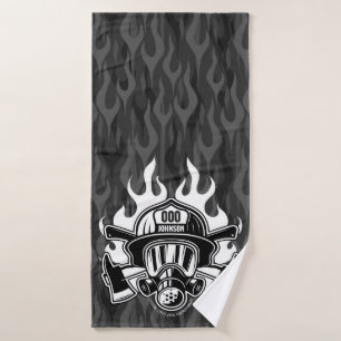 Custom Firefighter Rescue Fire Department Station Bath Towel Set