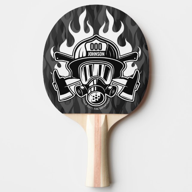 Custom Firefighter Rescue Fire Department Station  Ping Pong Paddle (Front)