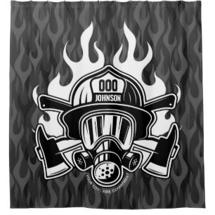 Custom Firefighter Rescue Fire Department Station Shower Curtain