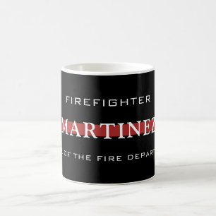 Custom Firefighter Thin Red Line Fire Department Coffee Mug