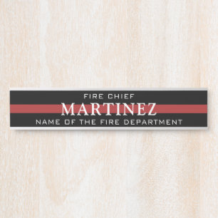 Custom Firefighter Thin Red Line Fire Department Door Sign