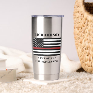 Custom Firefighter Thin Red Line Fire Department Insulated Tumbler