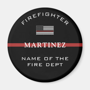 Custom Firefighter Thin Red Line Fire Department Magnet