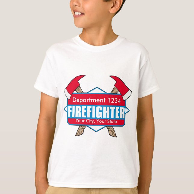 Custom Firefighter with Axes T-Shirt (Front)