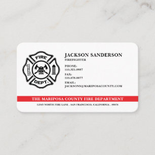 Custom Fireman Fire Department Logo Firefighter Business Card