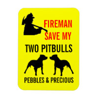 Custom Fireman Save My TWO Pitbulls Fire Safety